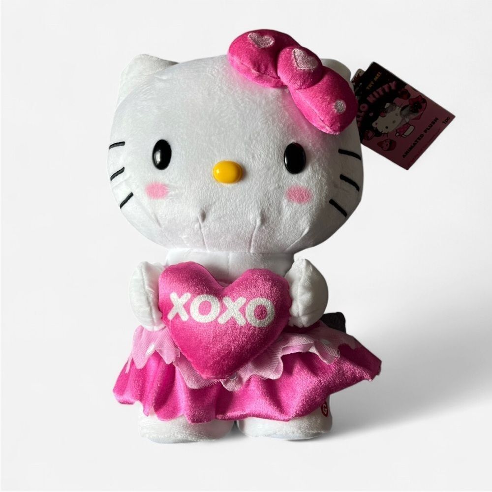 Sanrio Hello Kitty Valentine’s Day Animated Plush 12” XOXO Heart Side Stepper